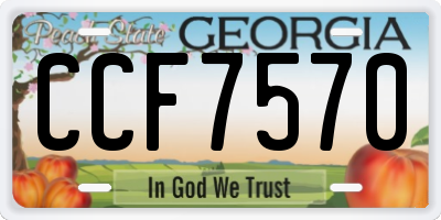 GA license plate CCF7570