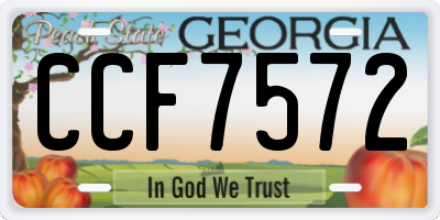 GA license plate CCF7572