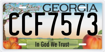 GA license plate CCF7573