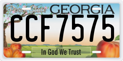 GA license plate CCF7575