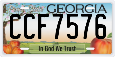 GA license plate CCF7576