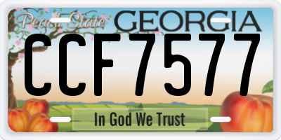 GA license plate CCF7577