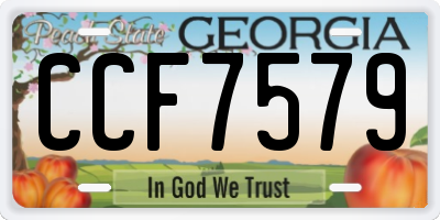 GA license plate CCF7579