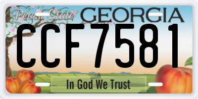 GA license plate CCF7581
