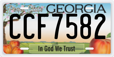 GA license plate CCF7582