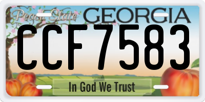 GA license plate CCF7583