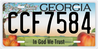 GA license plate CCF7584