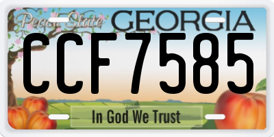 GA license plate CCF7585