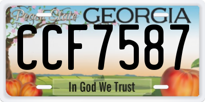 GA license plate CCF7587