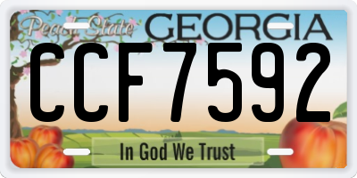 GA license plate CCF7592
