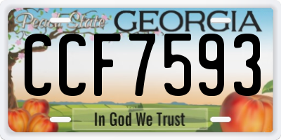 GA license plate CCF7593