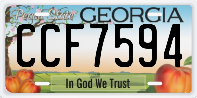 GA license plate CCF7594
