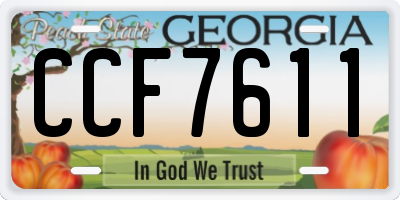 GA license plate CCF7611