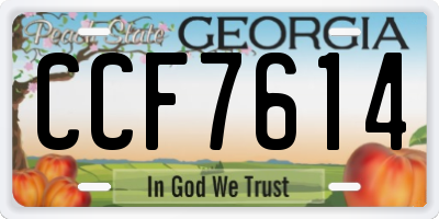 GA license plate CCF7614