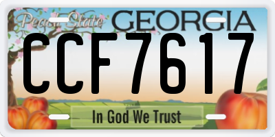 GA license plate CCF7617