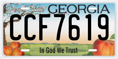 GA license plate CCF7619