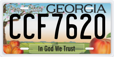 GA license plate CCF7620