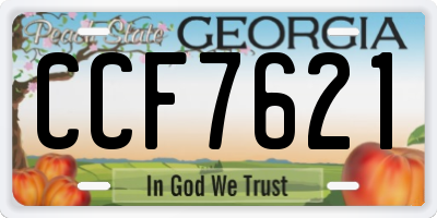 GA license plate CCF7621
