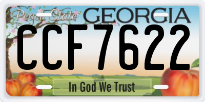 GA license plate CCF7622