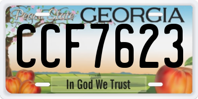 GA license plate CCF7623