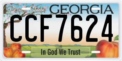 GA license plate CCF7624