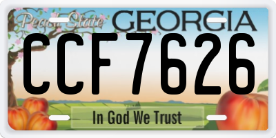 GA license plate CCF7626
