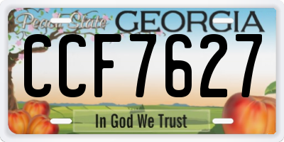 GA license plate CCF7627
