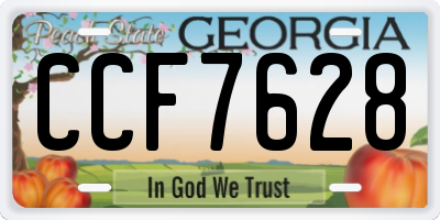 GA license plate CCF7628
