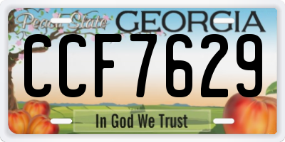 GA license plate CCF7629