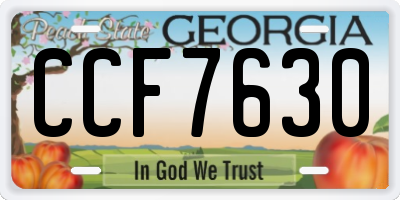 GA license plate CCF7630