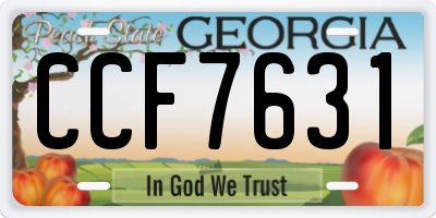 GA license plate CCF7631