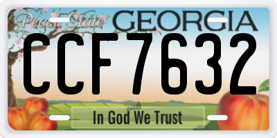 GA license plate CCF7632