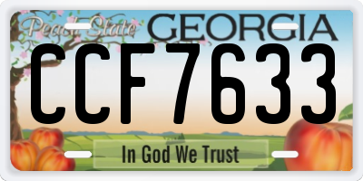 GA license plate CCF7633