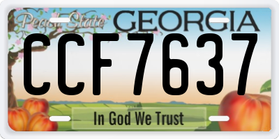 GA license plate CCF7637