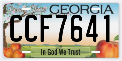 GA license plate CCF7641