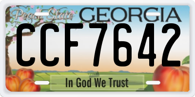 GA license plate CCF7642