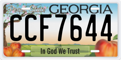 GA license plate CCF7644