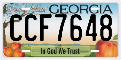 GA license plate CCF7648