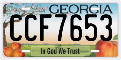 GA license plate CCF7653