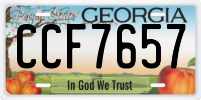 GA license plate CCF7657