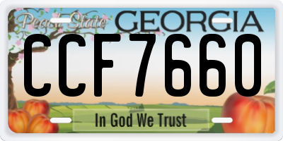GA license plate CCF7660