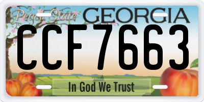 GA license plate CCF7663
