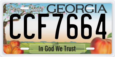 GA license plate CCF7664