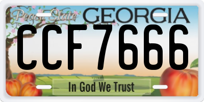 GA license plate CCF7666