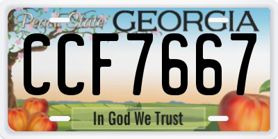 GA license plate CCF7667
