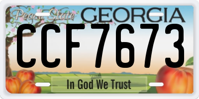 GA license plate CCF7673