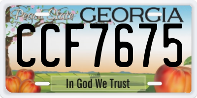 GA license plate CCF7675