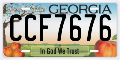 GA license plate CCF7676