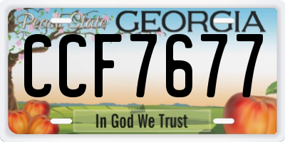 GA license plate CCF7677