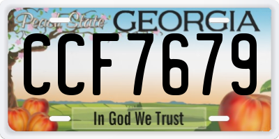 GA license plate CCF7679